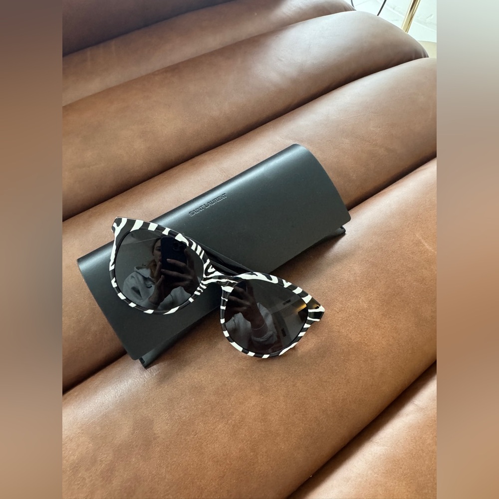 Black and White Zebra Sunglasses Saint Laurent